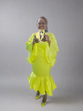 Donna Vinci 12113 yellow scuba dress