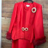 Lily & Taylor 4817 RED SKIRT SUIT
