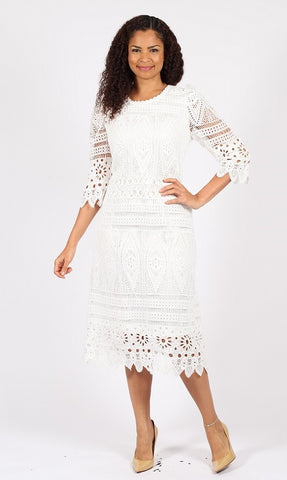Diana 8755 white lace dress