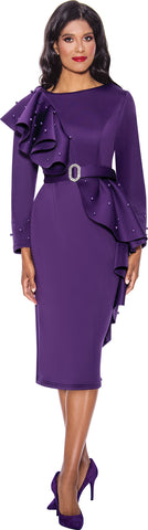 Dresses by Nubiano 12131 purple scuba dress