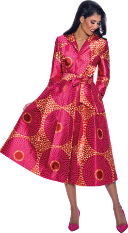 Dresses by Nubiano 12321 pink African print dress