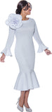 Dresses by Nubiano 12371 white scuba dress