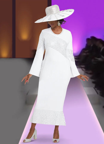 Donna Vinci Knit 13383 white dress