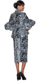 Divine Queen 2302 silver skirt suit