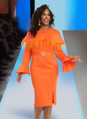 Donna Vinci 12066 orange scuba dress