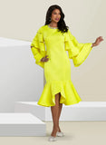 Donna Vinci 12113 neon yellow dress