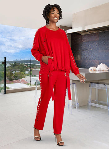Donna Vinci Sport 21040 red pant suit