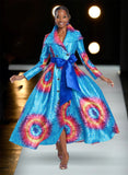 Donna Vinci 5815 blue print maxi dress