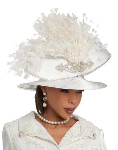 Donna Vinci H5814 off white hat