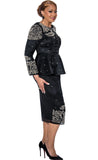 Dorinda Clark 5242 black skirt suit