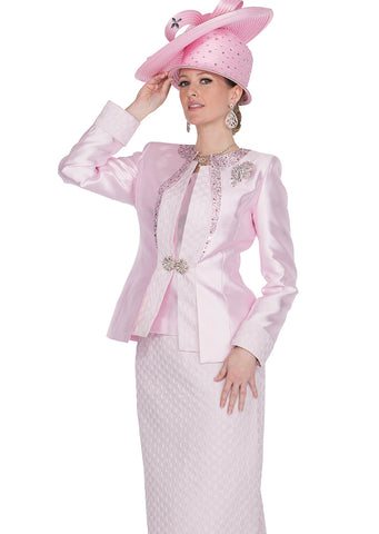 Elite Champagne 6005 pink skirt suit