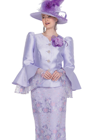 Elite Champagne 6021 lilac purple skirt suit