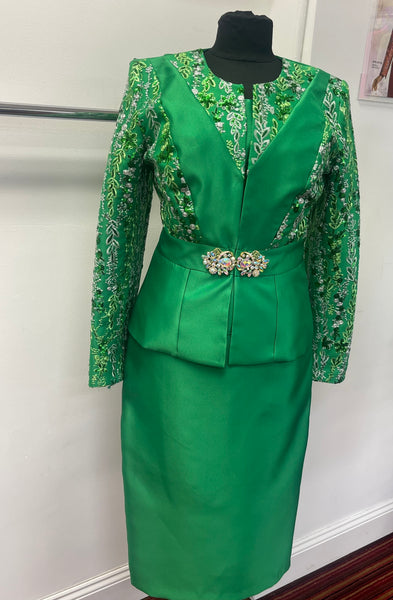 slim fit dress slacks Lady Black Tie - Leanne Midi Dress - Emerald Green