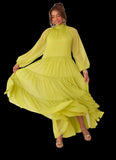 For Her NYC 82348 lemon green maxi dress