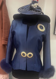 Lily & Taylor 4817 navy blue skirt suit