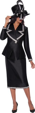 GMI 9872 black skirt suit