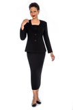 Giovanna 0653 black skirt suit