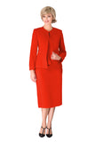 Giovanna 0721 orange red skirt suit