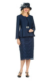 Giovanna G1060 navy blue skirt suit