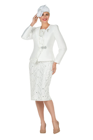 Giovanna G1152 white skirt suit