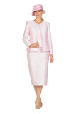 Giovanna G1153 pink silky twill skirt suit