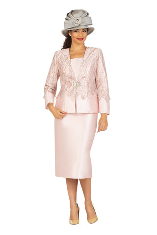 Giovanna G1194 pink sequin skirt suit