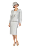 Giovanna G1194 silver lace skirt suit