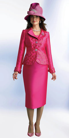 Lily & Taylor 4775 fuchsia skirt suit