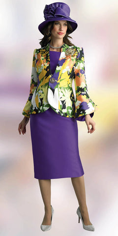 Lily & Taylor 4822 purple skirt suit