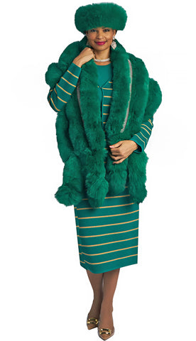 Lily and Taylor 747 emerald skirt suit