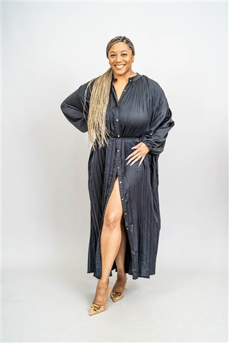 button down pleated dress Pleated Button Down Dress
