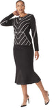 Kayla 5321 black skirt suit