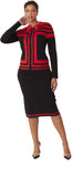 Kayla 5324 black knit skirt suit