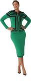 Kayla 5324 emerald green skirt suit