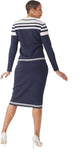 Kayla 5324 navy skirt suit