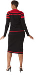 Kayla 5324 red knit skirt suit