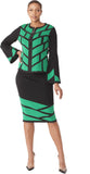 Kayla Knit 5326 Black Knit Skirt Suit