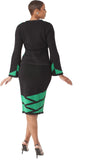 Kayla Knit 5326 black skirt suit