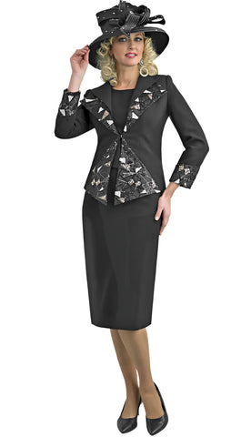 Lily and Taylor 4727 black skirt suit