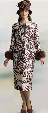 Lily & Taylor 4817 Brown Skirt Suit