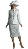 Lily & Taylor 4818 silver skirt suit