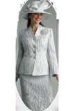 Lily & Taylor 4818 silver skirt suit