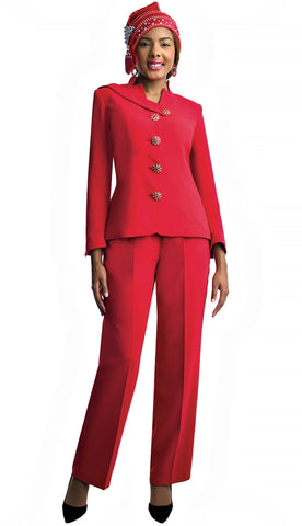 Lily & Taylor 4892 red pant suit