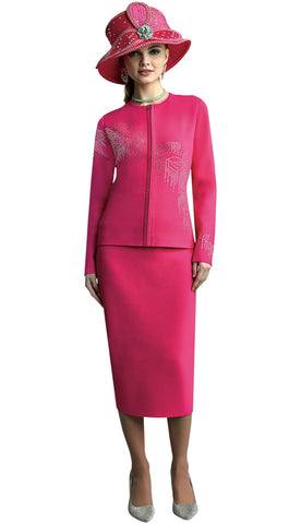 Lily & Taylor 619 pink skirt suit