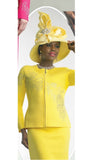 Lily & Taylor 619 yellow knit skirt suit