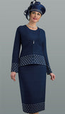 Lily and Taylor 736 navy blue skirt suit