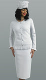 Lily & Taylor 764 white skirt suit