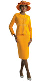 Lily & Taylor 769 dark yellow skirt suit