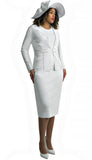 Lily & Taylor 769 white skirt suit