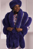 Lily & Taylor A62 purple fur shawl